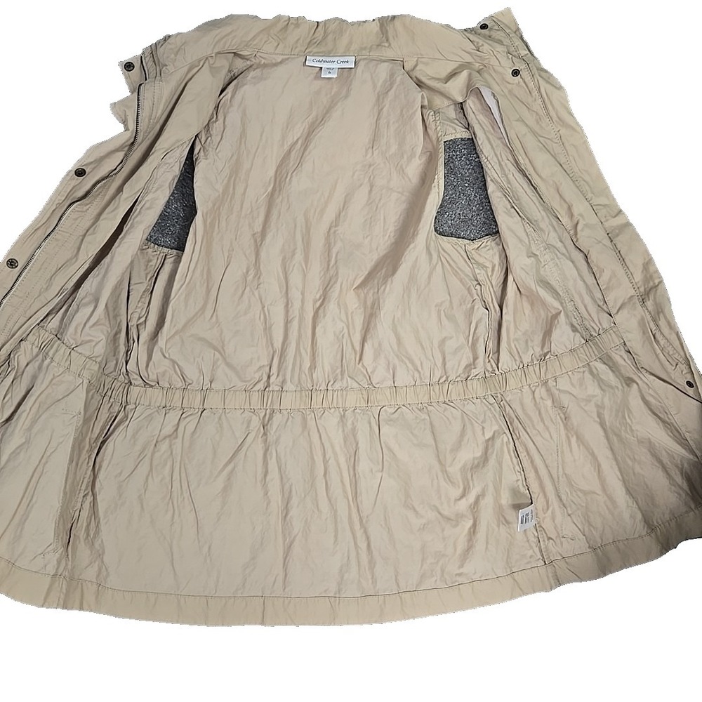 ColdWater Creek Beige Cotton/Nylon Zip Snap Front Vest Size Large / 14 - Picture 7 of 8